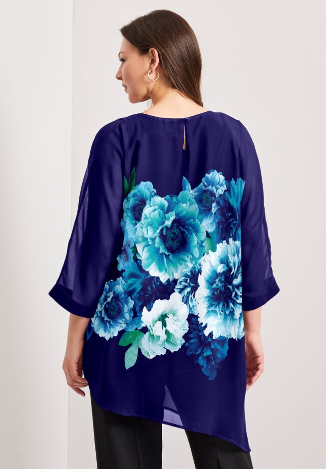 Printed Asymmetric Blouse image number 1