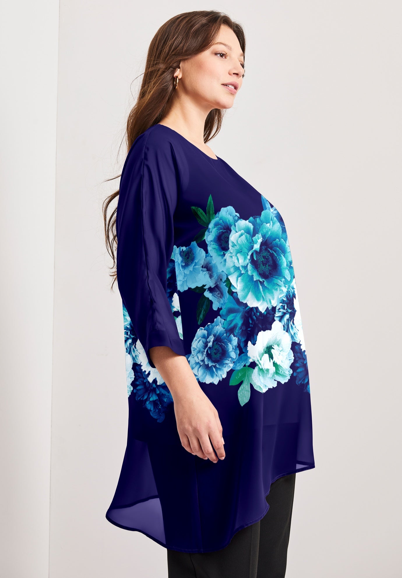 Printed Asymmetric Blouse image number 2