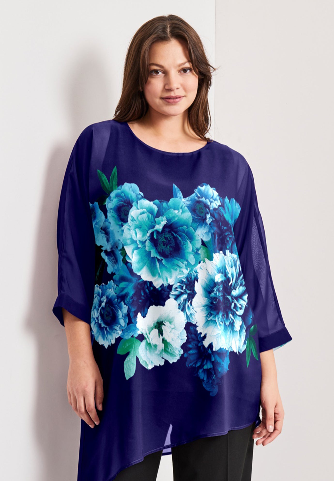 Printed Asymmetric Blouse image number 0