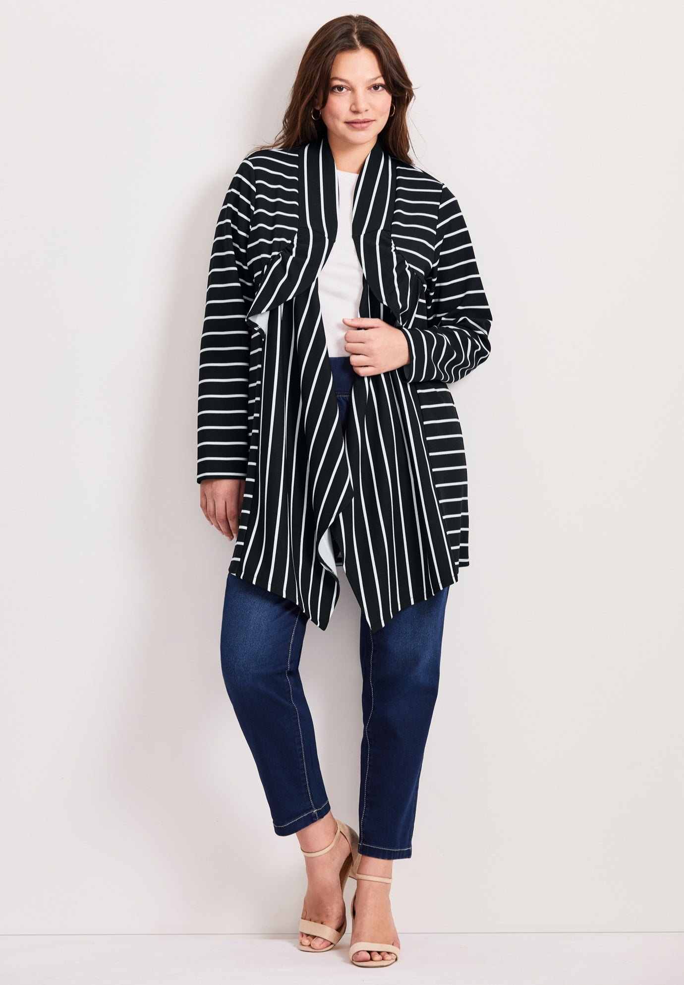 Striped Cascade Cardigan image number 0
