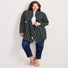 Striped Cascade Cardigan image number null