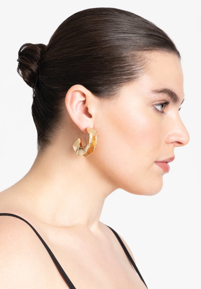 Hollow Twist Hoop Earring image number null