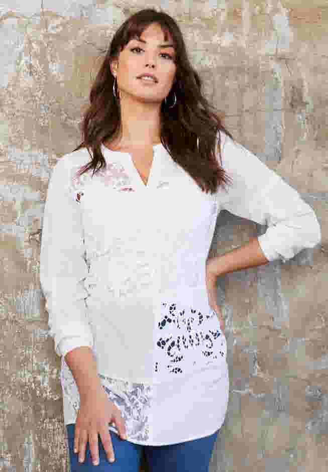 Lace-Paneled Blouse image number 0