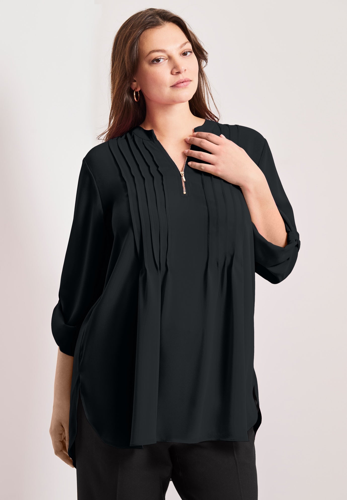 Roll Tab Zip Front Tunic image number 3