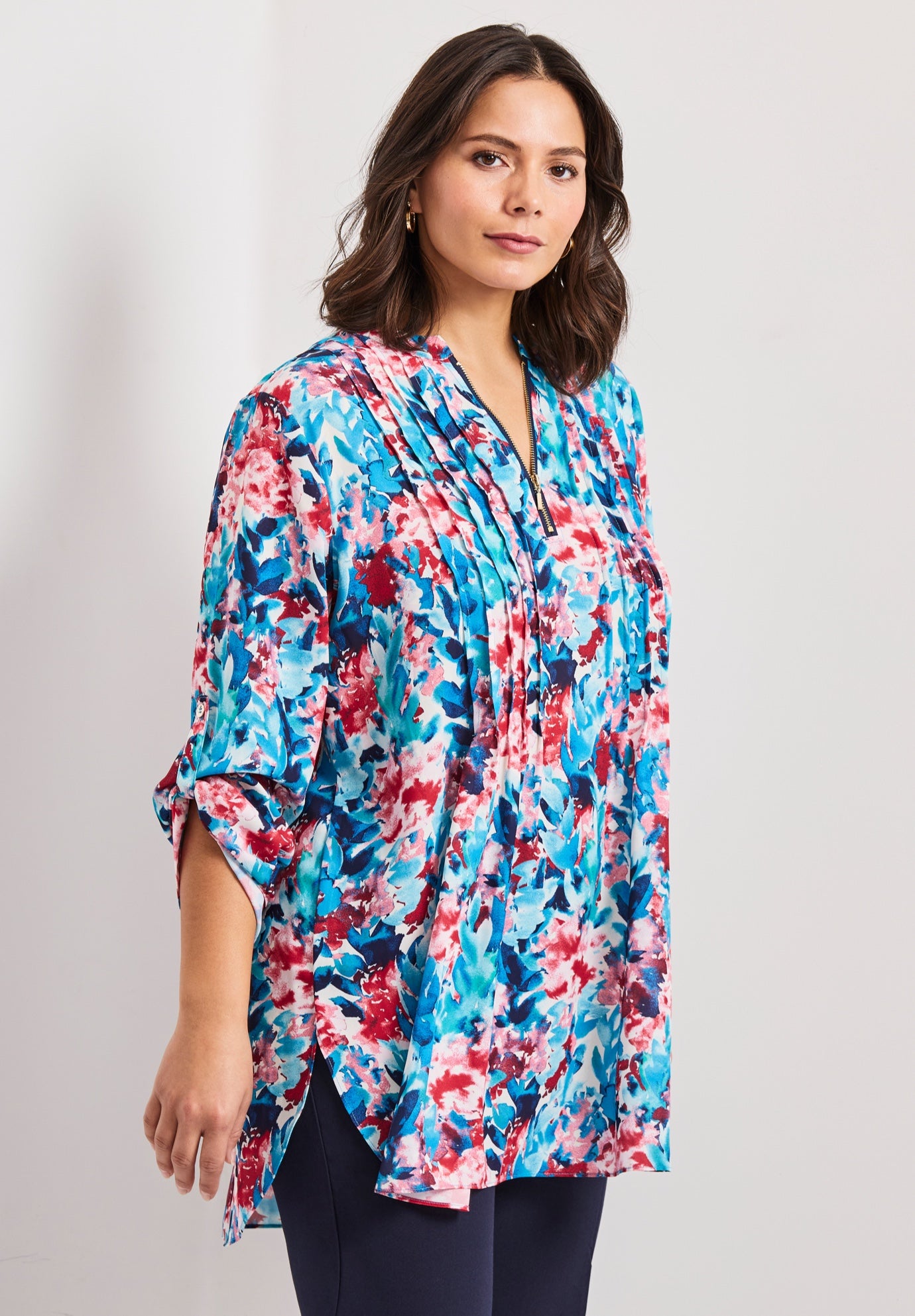 Roll Tab Zip Front Tunic image number 2