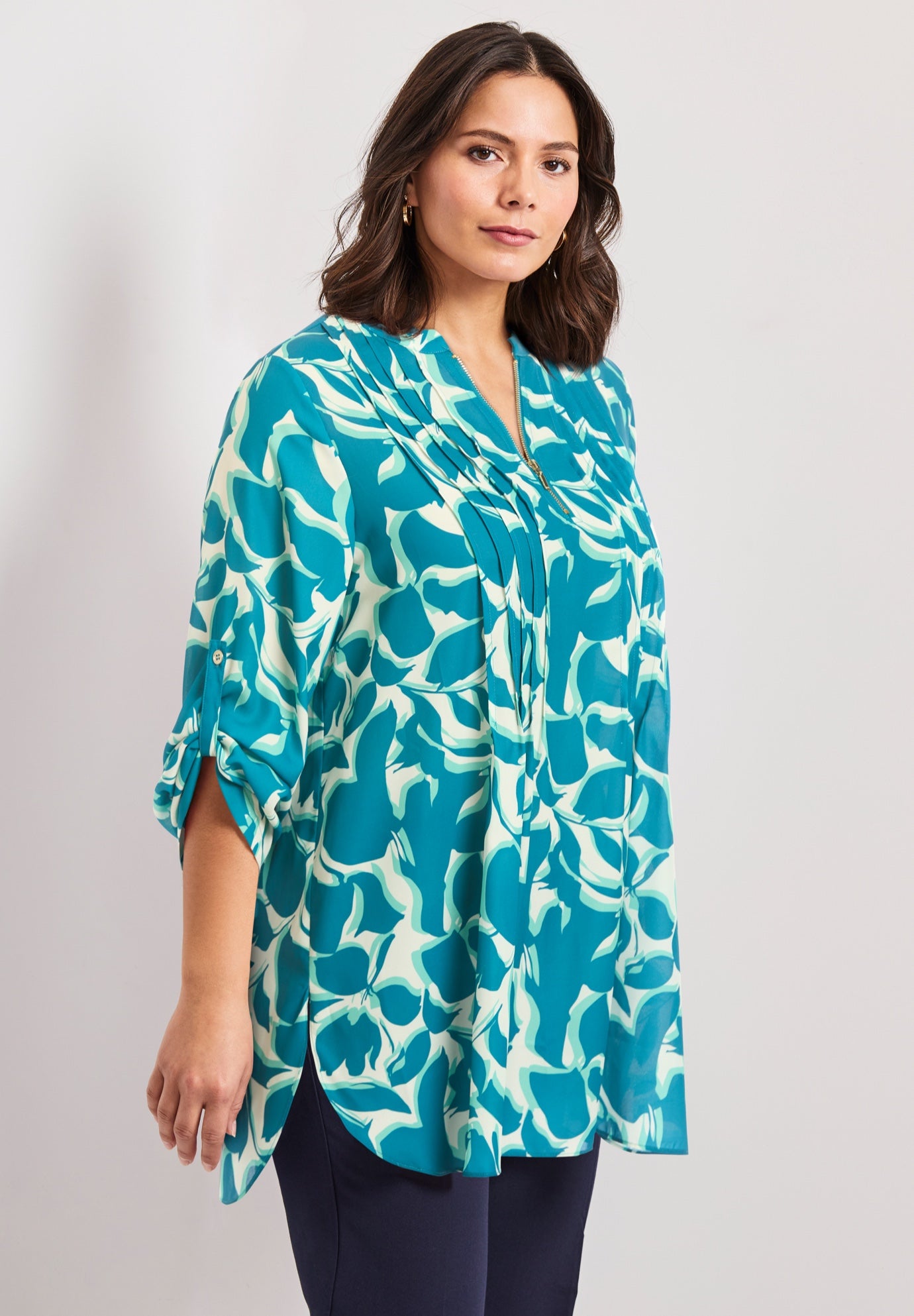 Roll Tab Zip Front Tunic image number 2