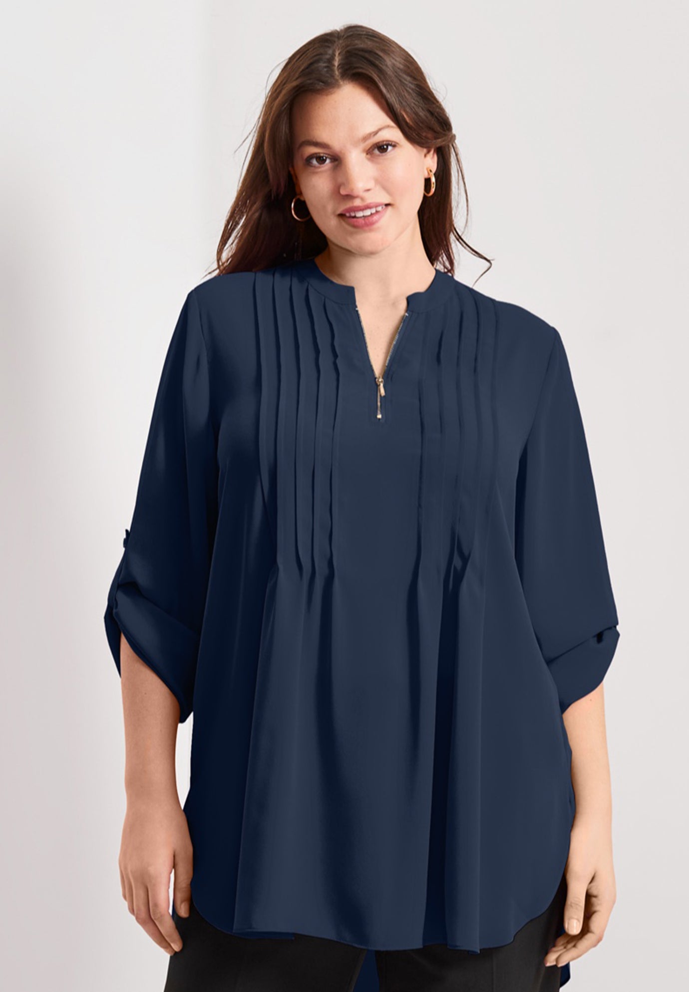 Roll Tab Zip Front Tunic image number 0