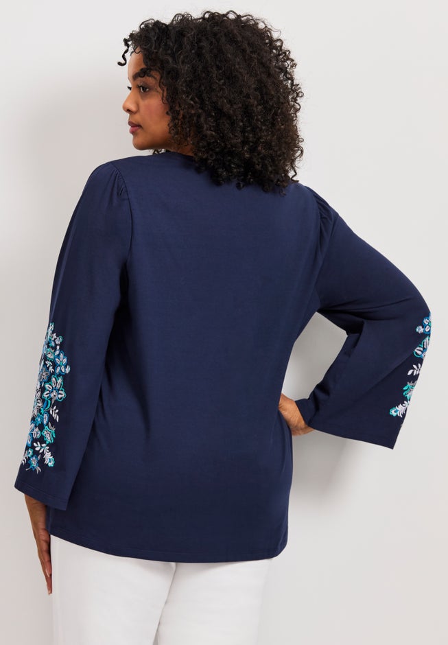 Novelty Bell Sleeve Top image number 1