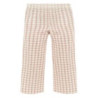 Gingham Back Elastic Wide Leg Crop Pants image number null