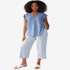 Gingham Crop Pants image number null