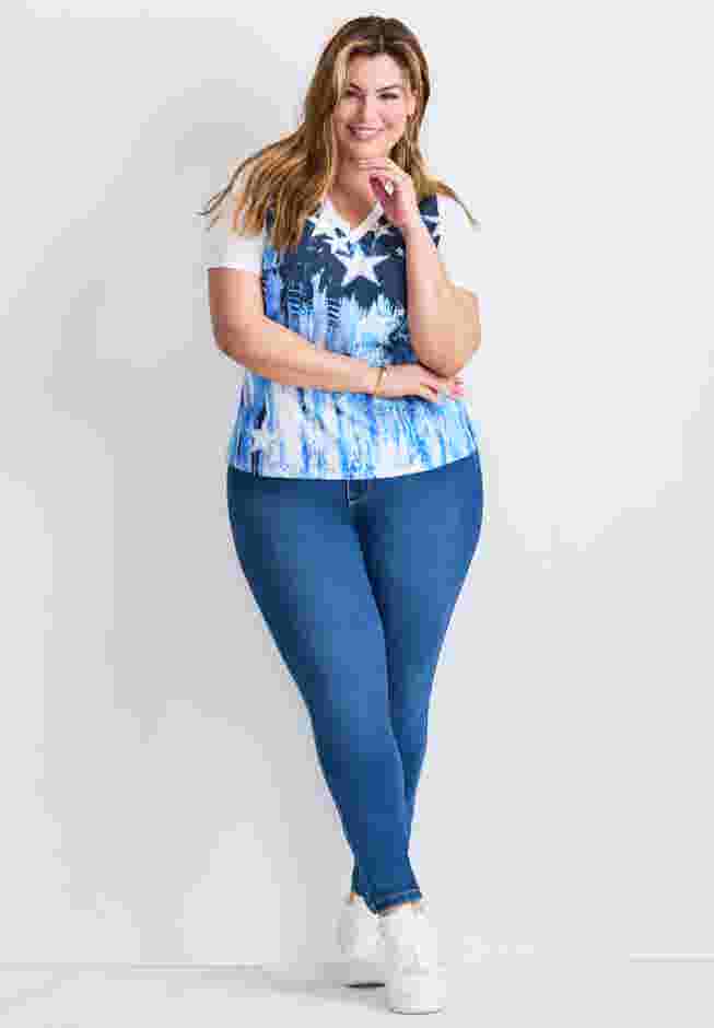 V-Neck Short Sleeve Graphic Tee image number 3