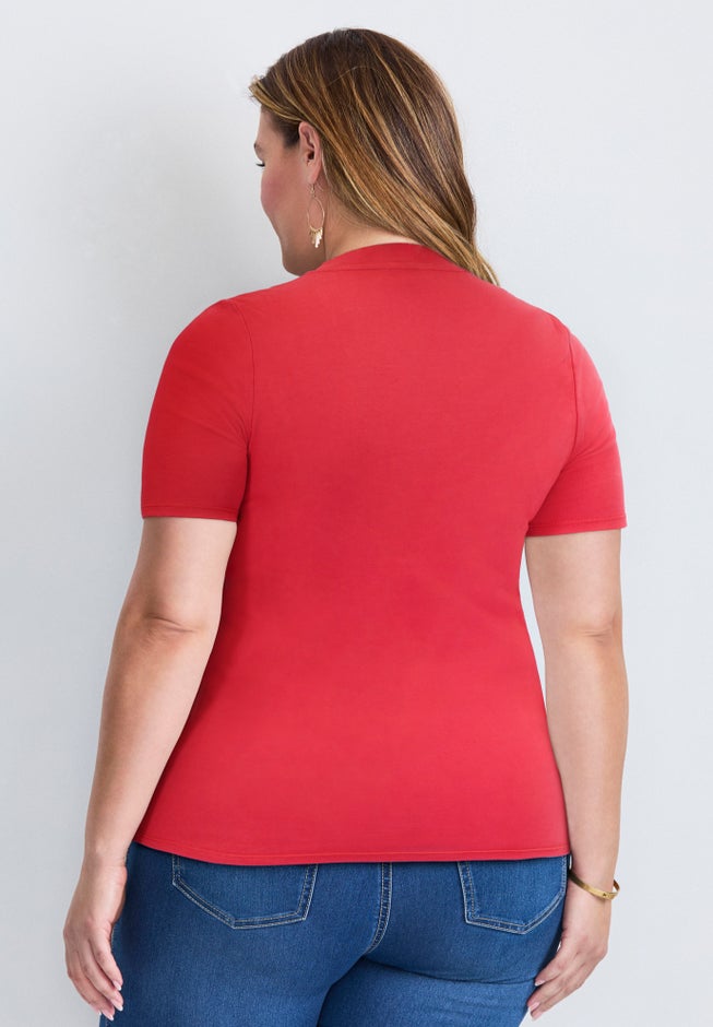 V-Neck Short Sleeve Graphic Tee image number 1