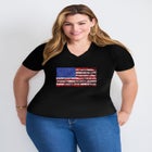 V-Neck Short Sleeve Graphic Tee image number null