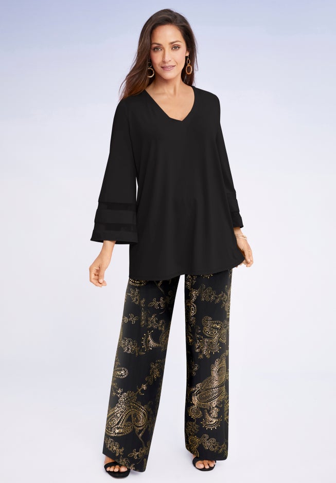 Stretch Knit Wide Leg Pant image number 2