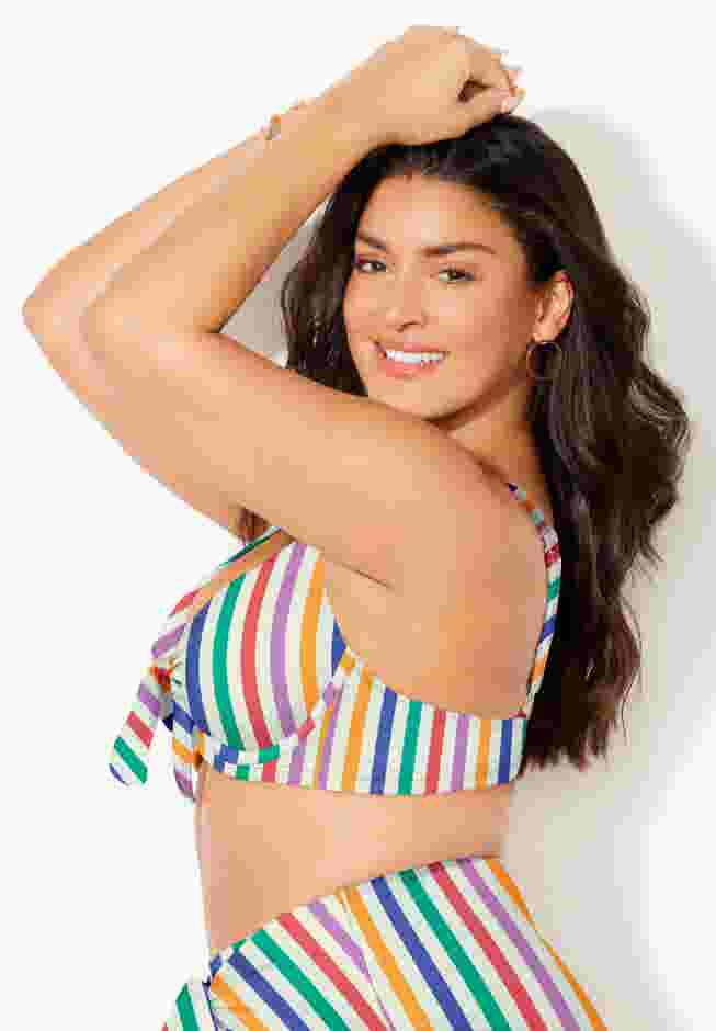 Cup Sized Tie Front Underwire Bikini Top image number 2