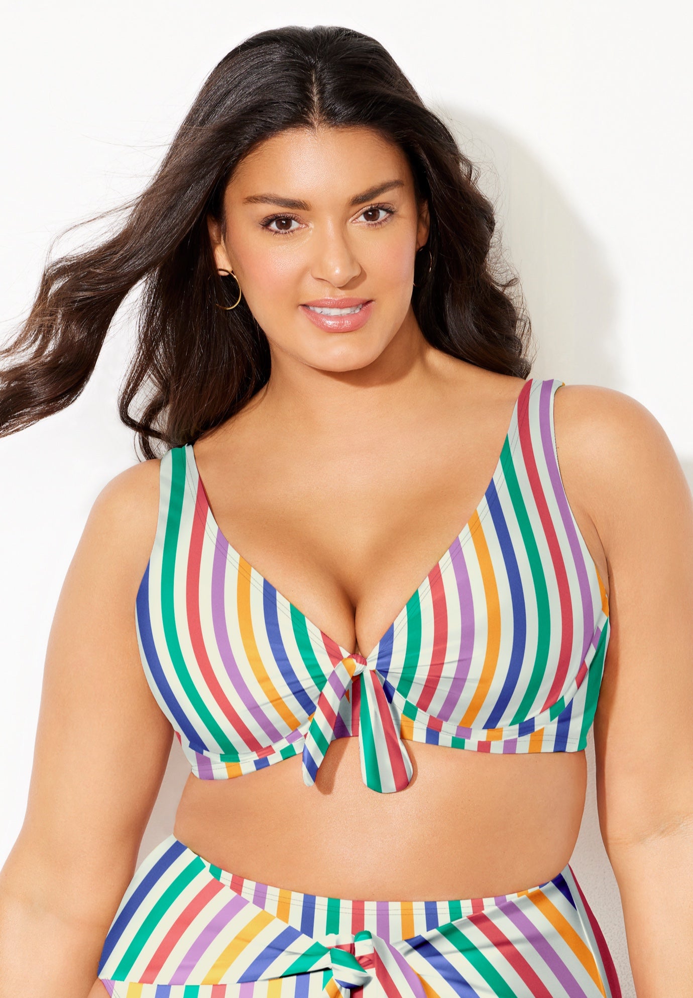 Cup Sized Tie Front Underwire Bikini Top image number 3