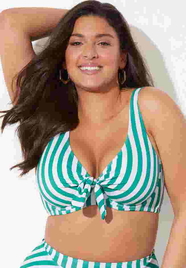 Cup Sized Tie Front Underwire Bikini Top image number 0