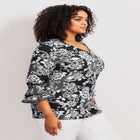 Tiered Ruffle Sleeve Top image number null