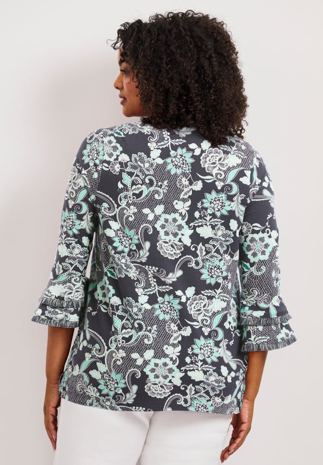 Tiered Ruffle Sleeve Top image number 1