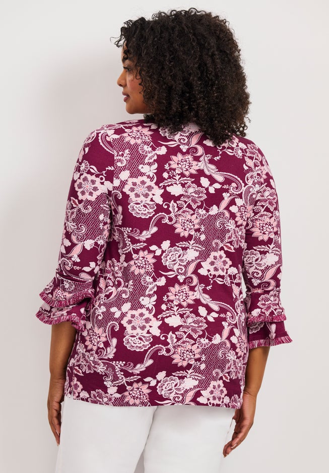 Tiered Ruffle Sleeve Top image number 1