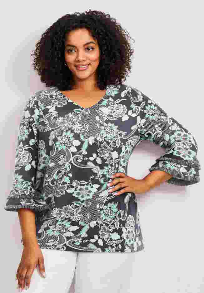 Tiered Ruffle Sleeve Top image number 0
