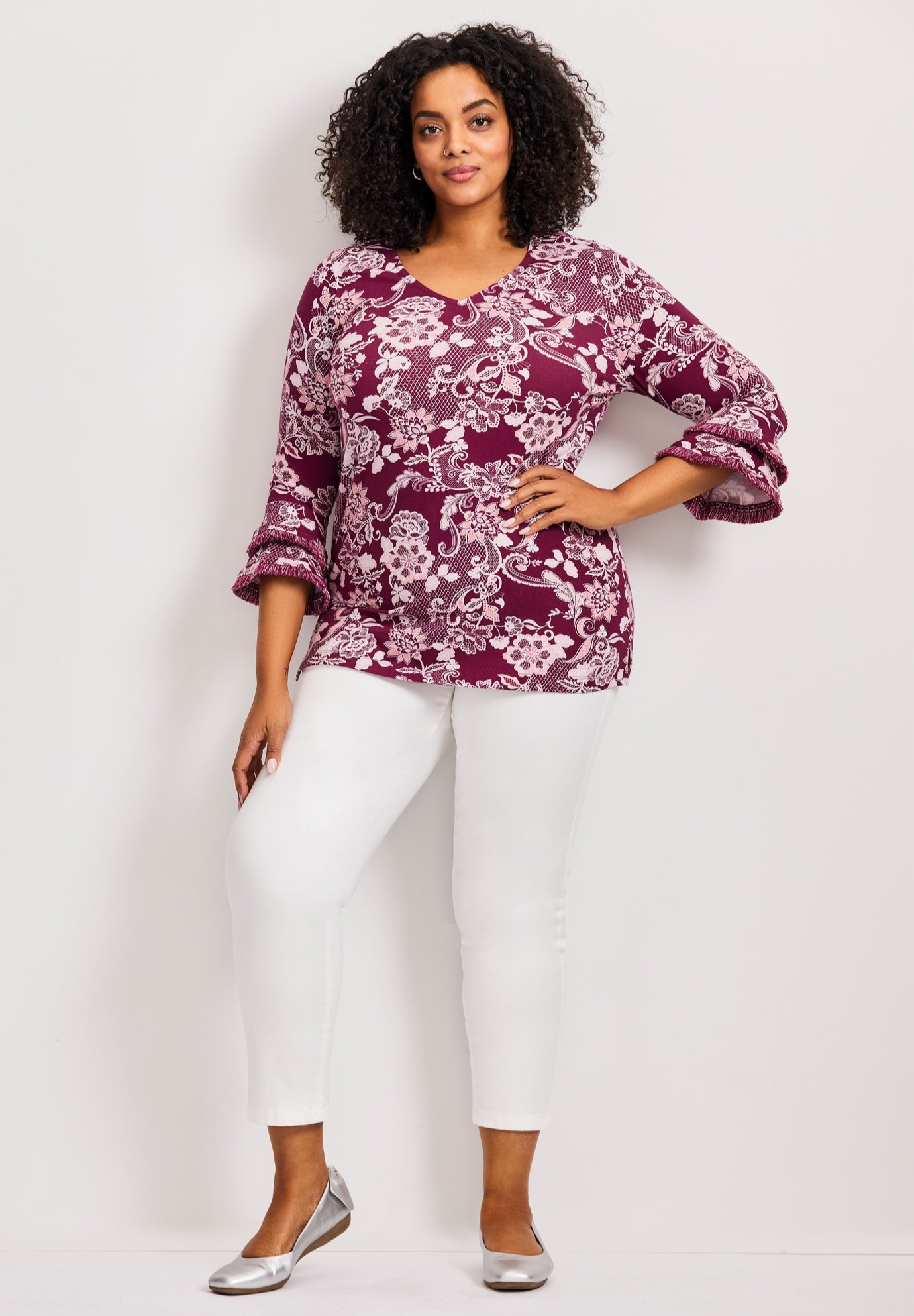 Tiered Ruffle Sleeve Top image number 0