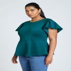 Flare Sleeve Peplum Top image number null