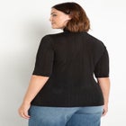 Elbow Sleeve Mock Neck Top image number null