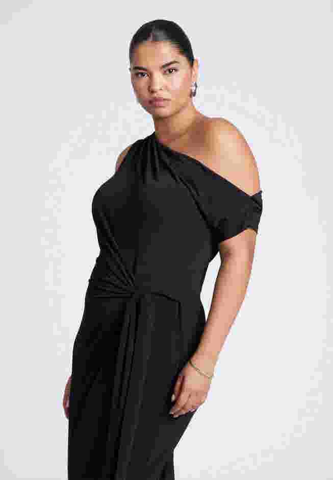 Off The Shoulder Tie Front Midi Dress image number 1