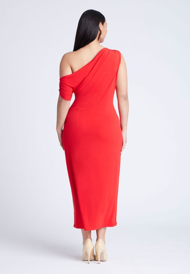 Off The Shoulder Tie Front Midi Dress image number 1
