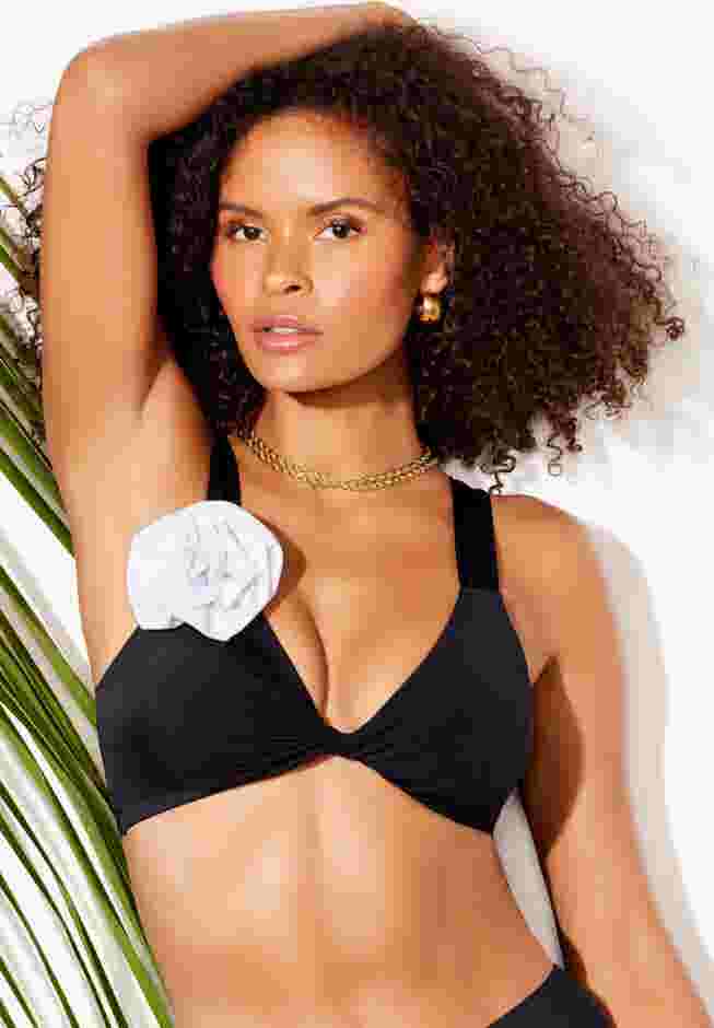 Twist Front Rosette Bikini Top image number 3