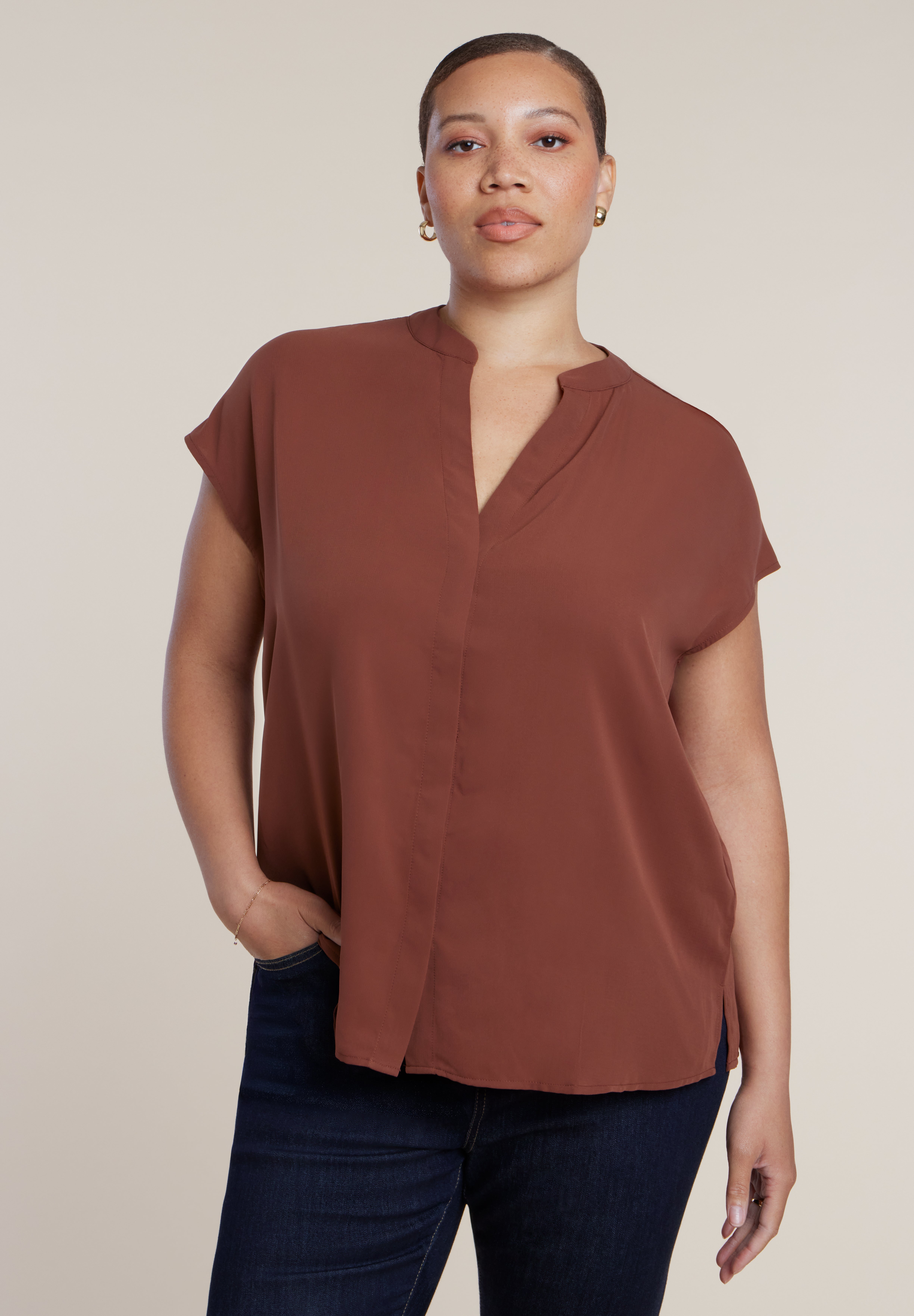 Notch Collar Blouse image number 0