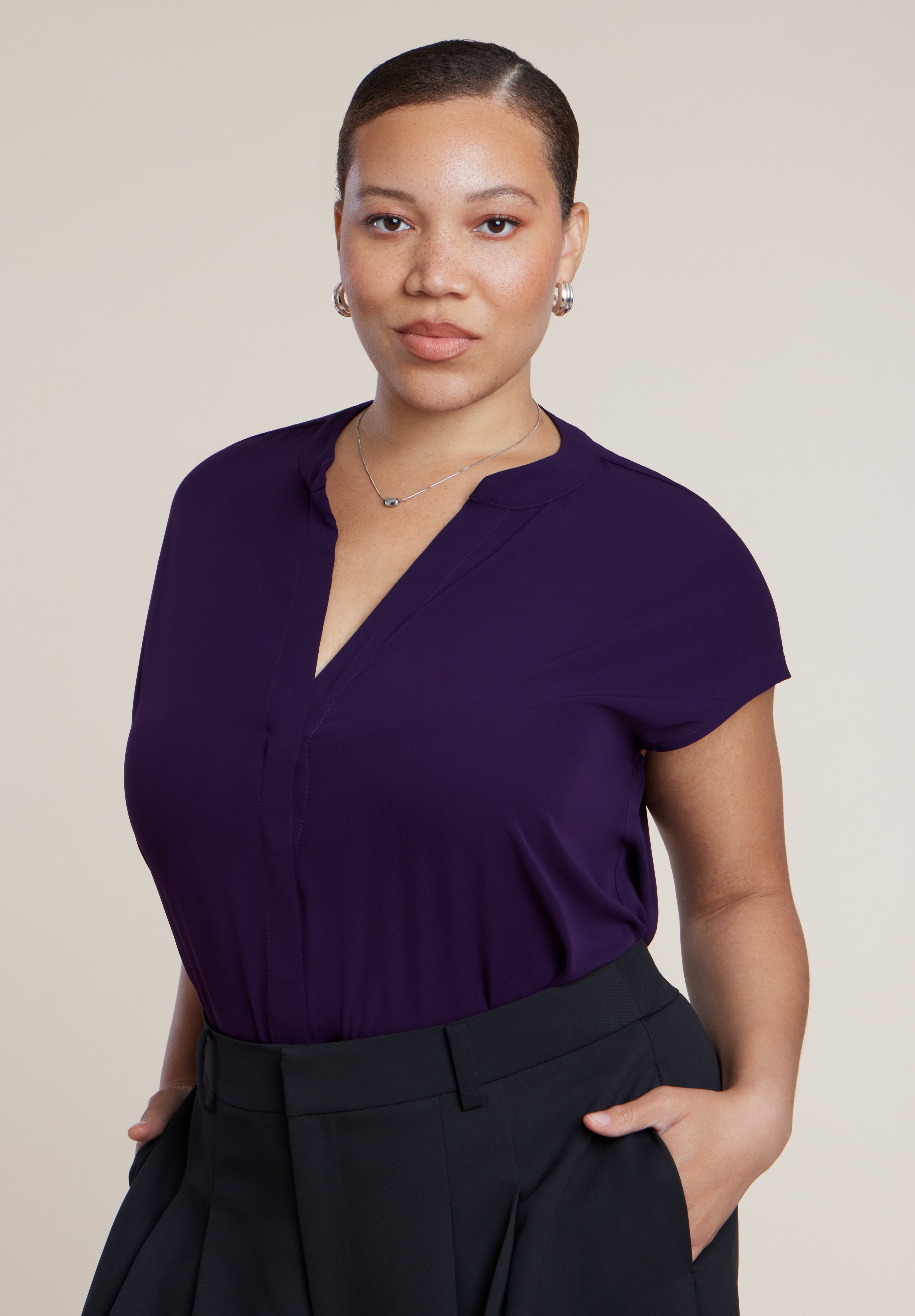 Notch Collar Blouse image number 0