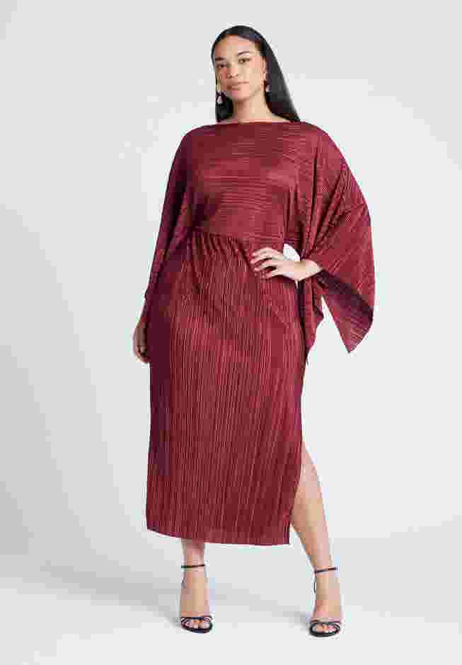 Cape Effect Plisse Dress image number 2