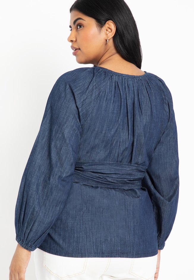 Dramatic Faux Wrap Top image number 1