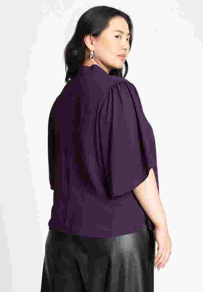 Bow Blouse with Flutter Sleeve image number 1