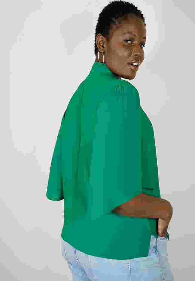 Bow Blouse with Flutter Sleeve image number 1