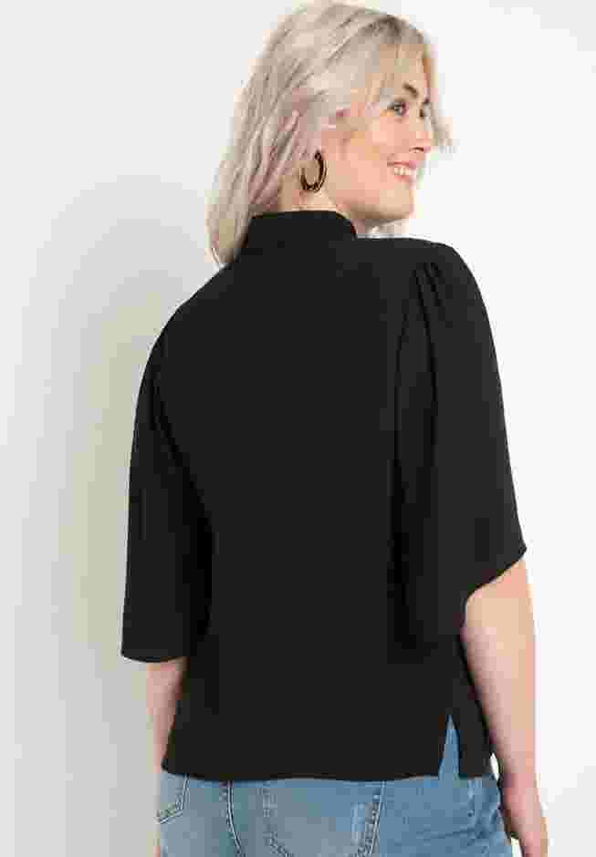 Bow Blouse with Flutter Sleeve image number 1