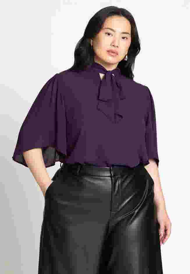 Bow Blouse with Flutter Sleeve image number 0