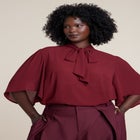 Bow Blouse With Flutter Sleeve image number null