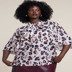 Bow Blouse With Flutter Sleeve image number null