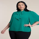 Bow Blouse With Flutter Sleeve image number null