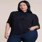 Bow Blouse With Flutter Sleeve image number null