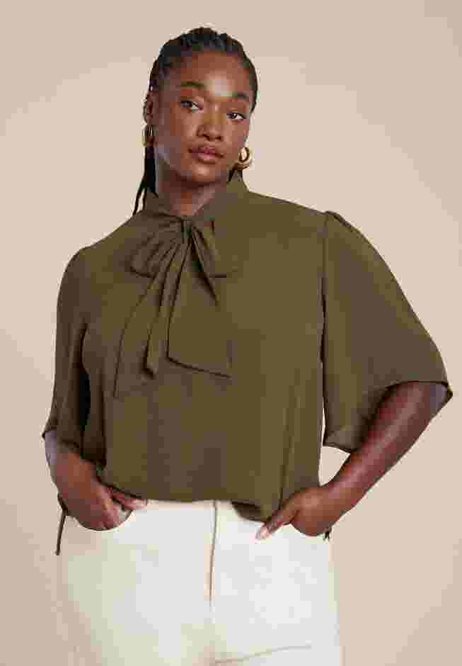 Bow Blouse with Flutter Sleeve image number 0