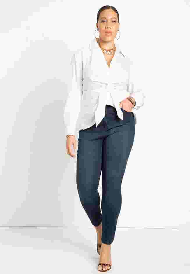 Tie Front Collared Blouse image number 2