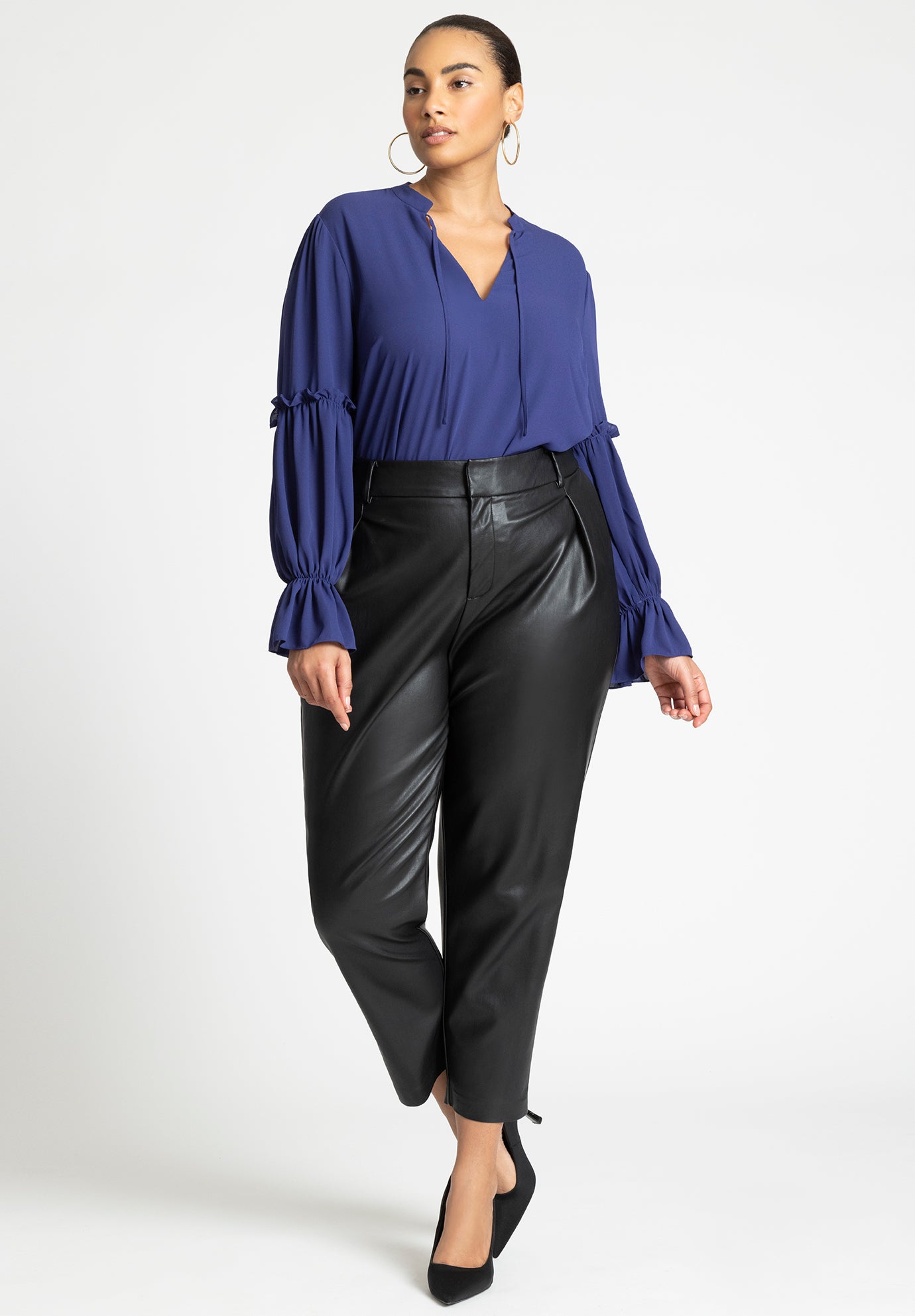 Ruffle Detail Blouse With Ties image number 3