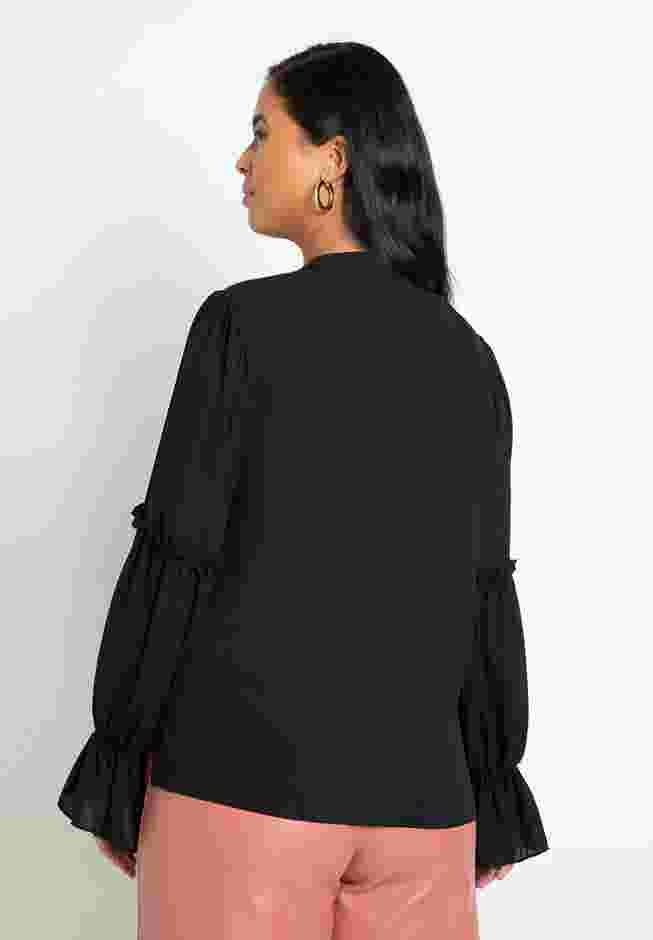 Ruffle Detail Blouse With Ties image number 1