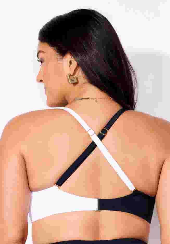 High Neck Color Block Bikini Top image number 1