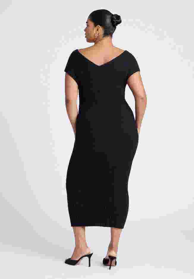 Cross Front Rib Midi Sweater Dress image number 1