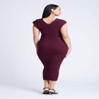 Cross Front Rib Midi Sweater Dress image number null